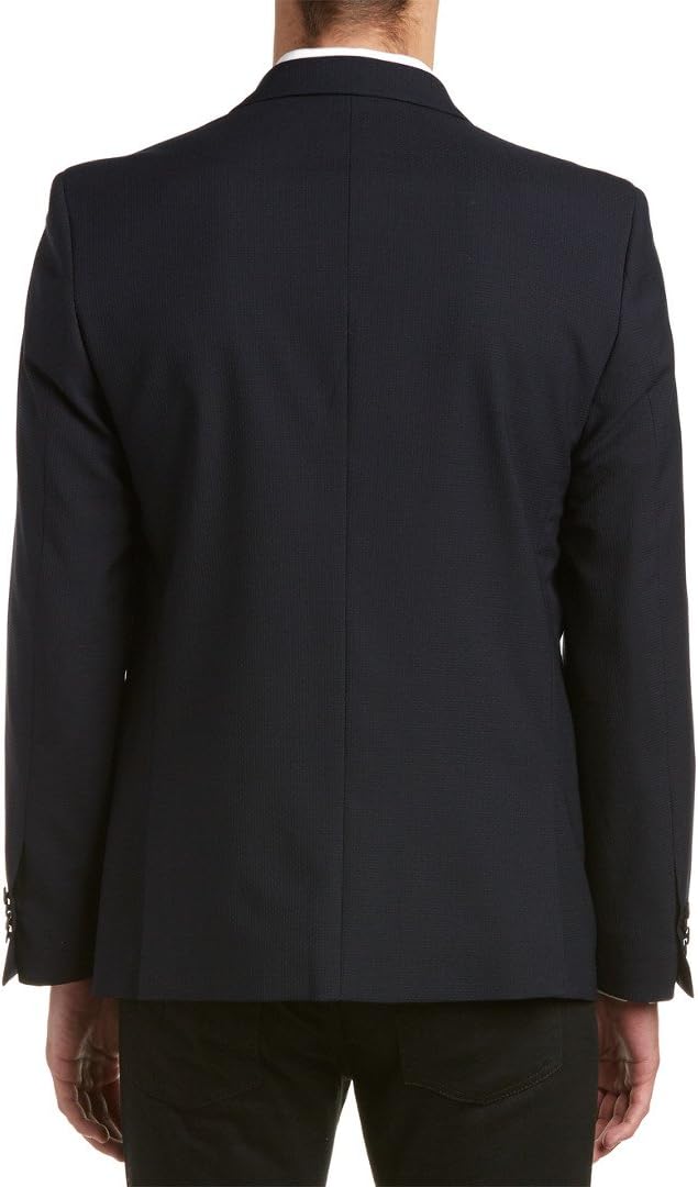 Ben Sherman Men's One Button Weave Blazer, Navy, 44 Long
