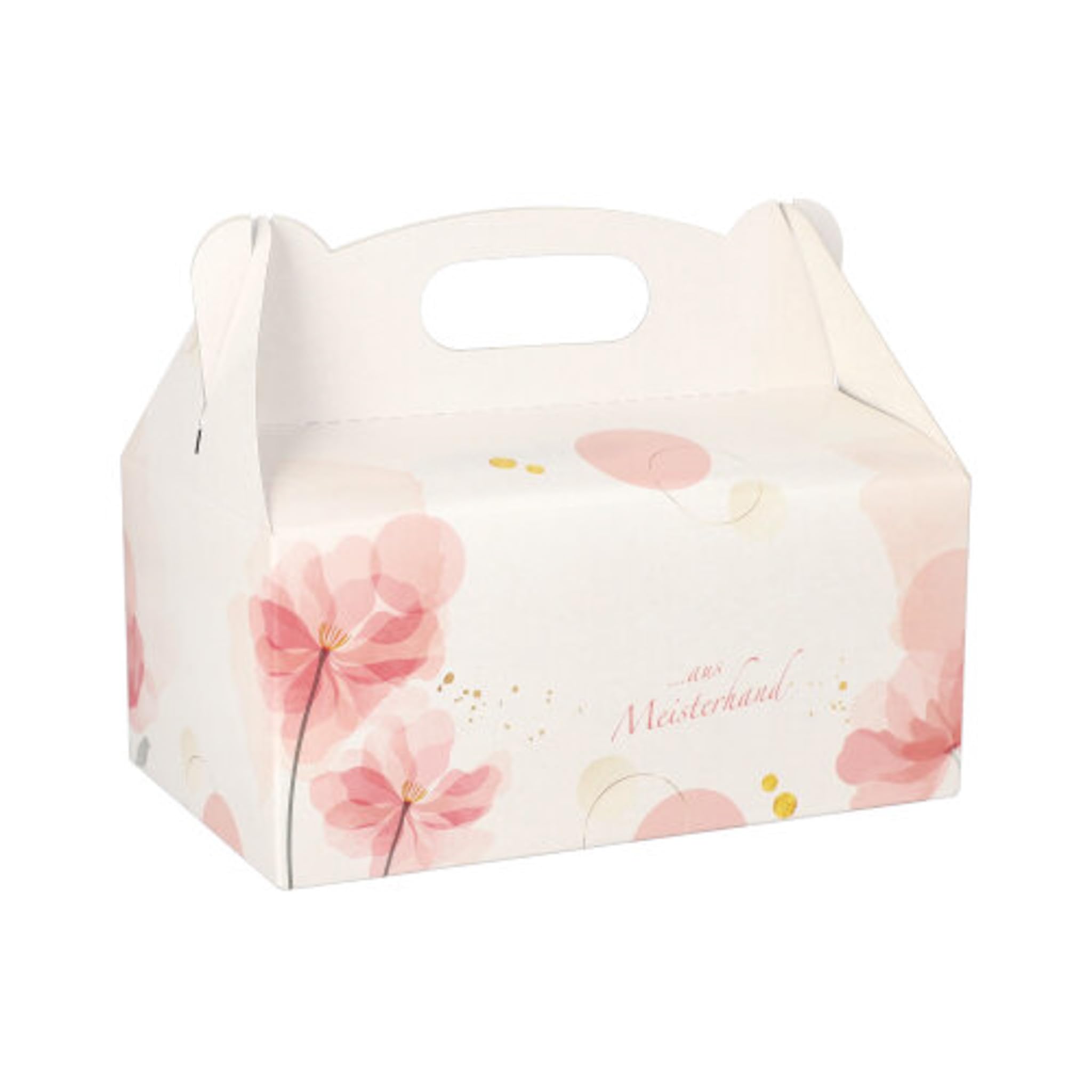 Papstar 18851 20 - Confezione per Dolci, in Cartone, Rettangolare, con Maniglia per Il Trasporto, 20 x 13 x 9 cm (LxPxA), Colore: Rosa