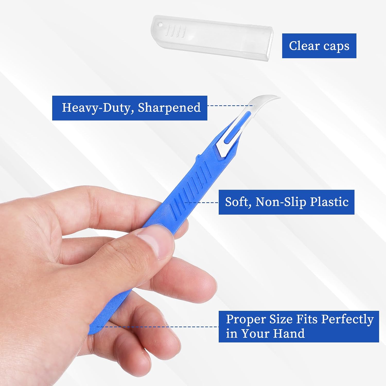 10Pcs Blue Sewing Stitch Remover, Seam Rippers Razor with Protective Case and Anti-Slip Handle, Stitch Seam Ripper Cutters Thread Removal Tool for Sewing Crafting Embroidery
