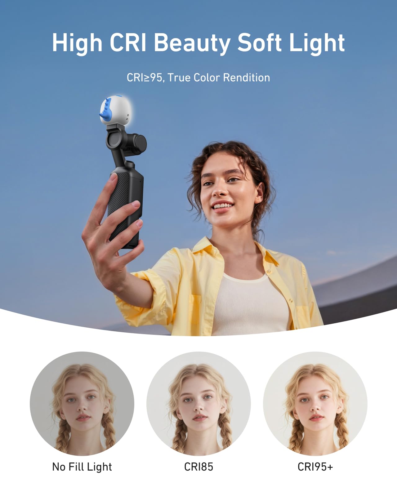 TELESIN 3er-Pack Mini-Monster-Magnet-Fülllicht-Set für DJI Osmo Pocket 4 3, 12 Stunden Akkulaufzeit und 3-stufig einstellbare Helligkeit, LED-Licht mit Fülllichthalterung für Vlogging und Reisen