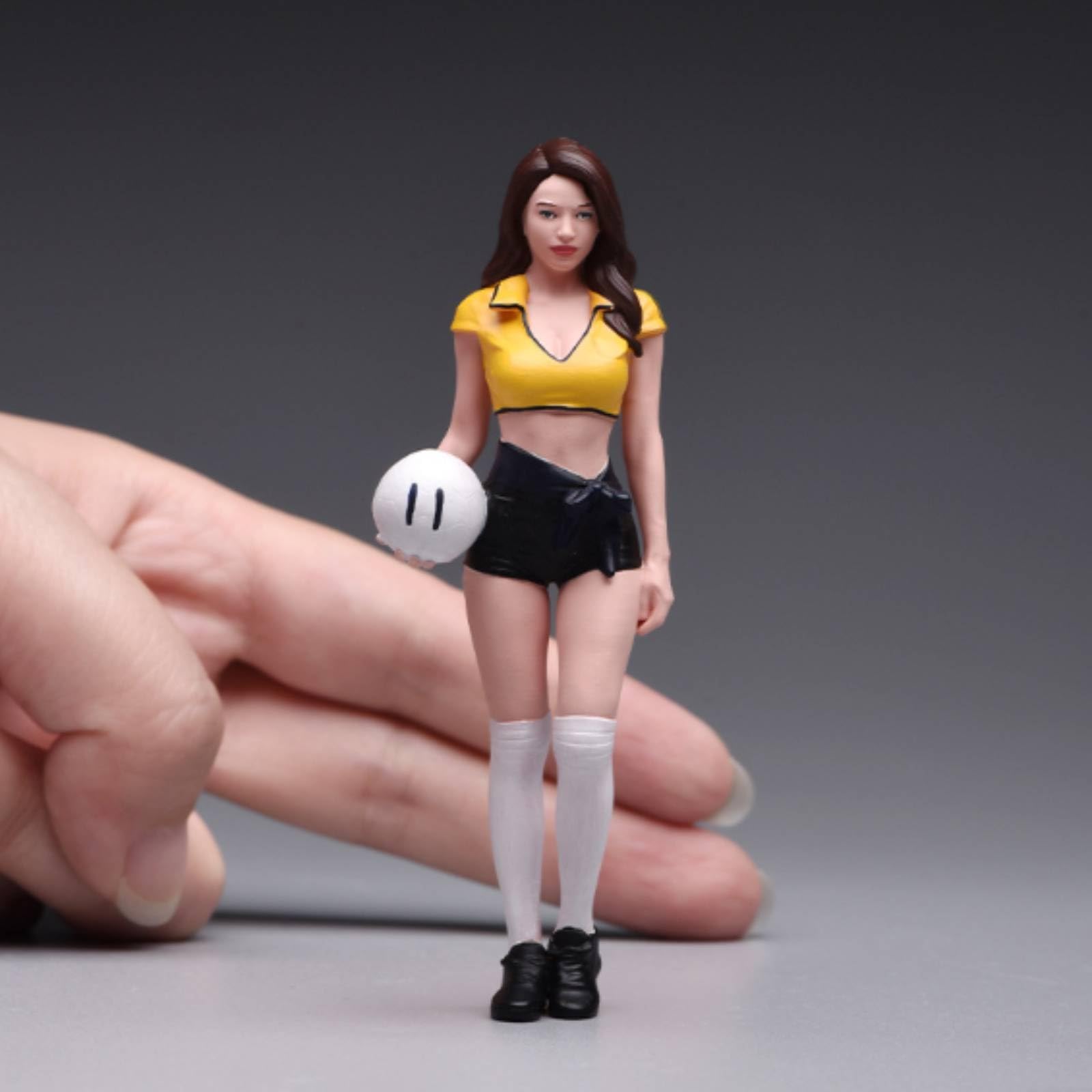 Figurine Footballeuse Sportif Figurine en Résine Soigné Miniature Collection pour Collectionneurs, 1/24 | Peint à la Main, Statuette Collection, pour Maquette