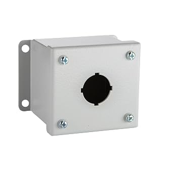 Rittal 8017.645, Pushbutton Box, 1-Hole, 1.2" Hole Diameter, Carbon Steel, Gray, 3.46" Height x 3.23" Width x 2.72" Depth