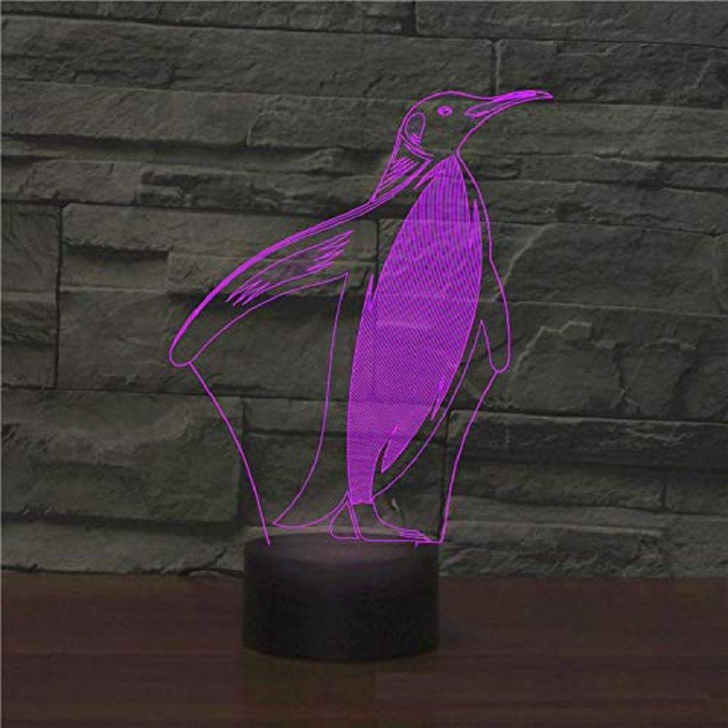 Amazon.co.jp: 3D ペンギン ナイトライト 7色変化 LED テーブルデスク