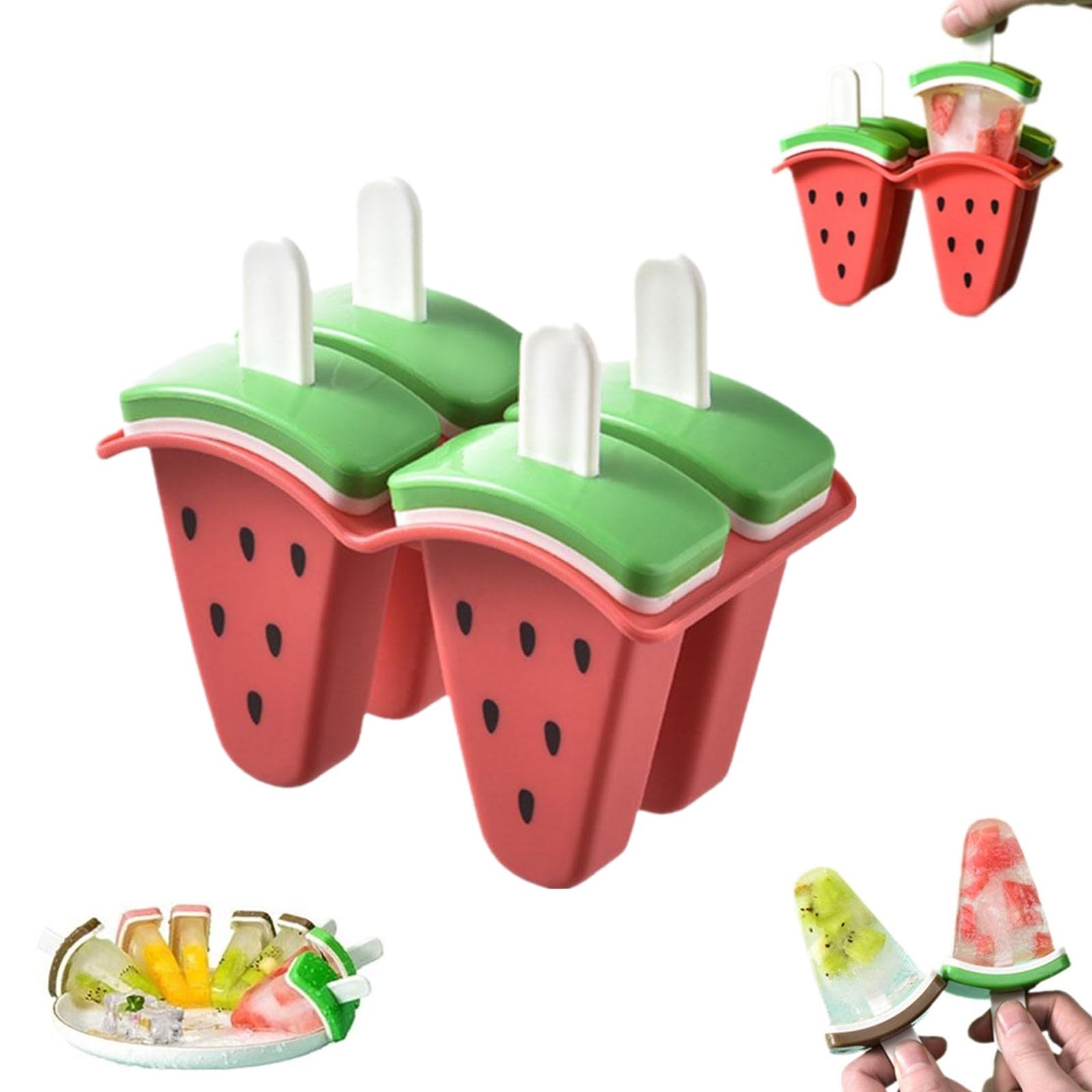 Ice Lolly Moulds Ice Cream Mould Cute Watermelon Shape Popsicle Moulds Reusable Silicone Ice Molds Easy Release Homemade Ice Cream Molds