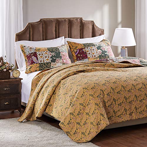 Greenland Home Antique Chic Authentic Patchwork Cotton Quilt Set, Natural, 3-Piece Full/Queen Greenland Home Antique Chic Authentic Patchwork Cotton Quilt Set, Natural, 3-Piece Full/Queen