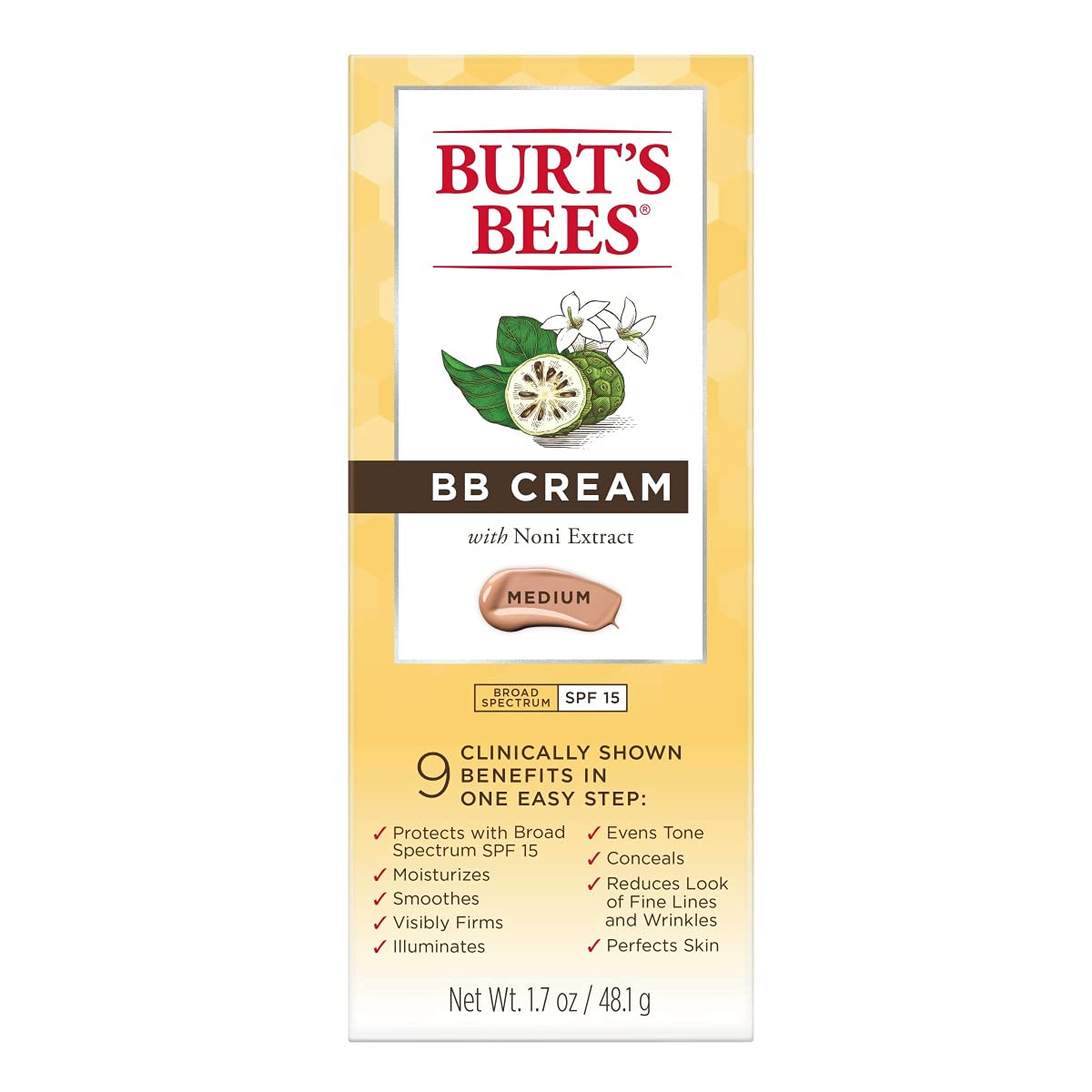 Burt's Bees BB Cream with SPF 15, Medium, 1.7 Oz (Package May Vary)