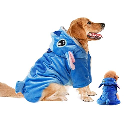 Gimilife Dog Hoodie, Dog Halloween Costume Xmas Pajamas Outfit, Pet Coat Cartoon Costumes for Small Medium Large Dogs and Cats for Halloween Christmas and Winter -M - M ( 14-25 LB | 20.87"Chest Girth )