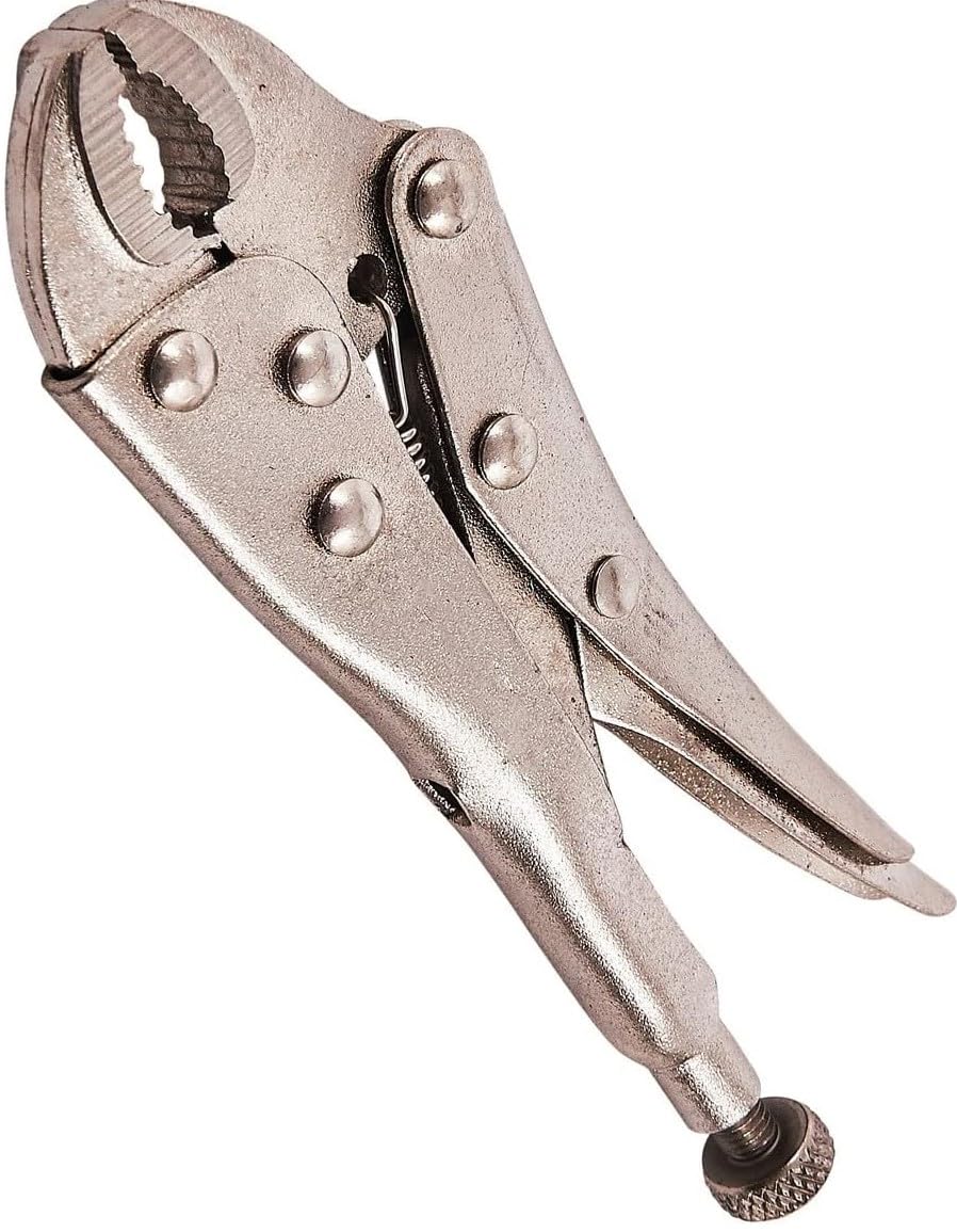 Mr.gadget's Solutions Chrome Locking Mole Grip Pliers With Serrated Jaws Adjustable C Type Curved Jaw Self Lock Pliers For Better Grip Garage Tool (5" 125Mm)