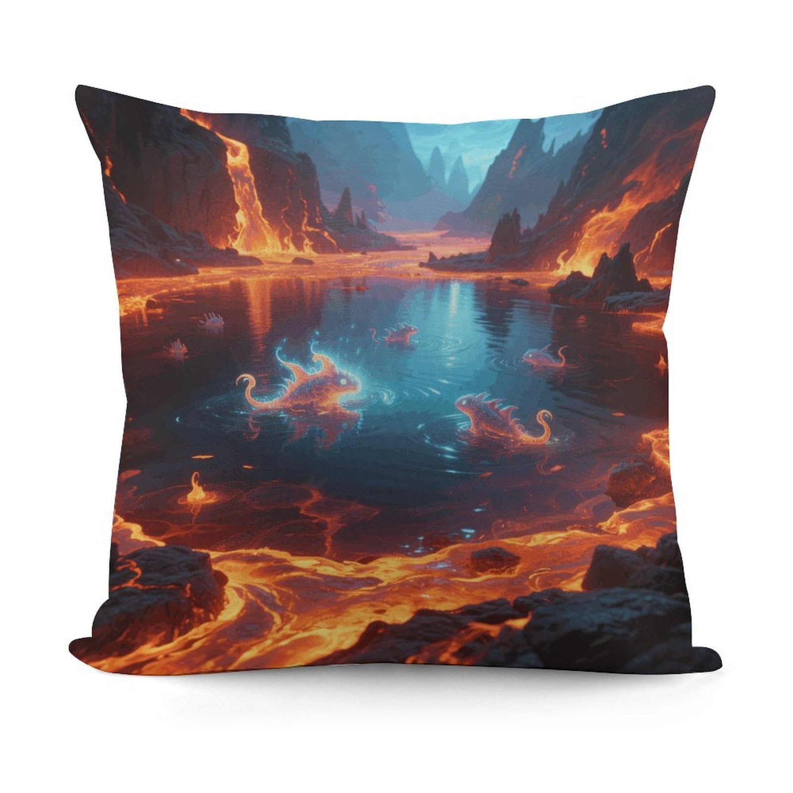 VstaDank Magic Lava Lake Pillow Cover with Invisible Zipper Square Throw Pillowcase Plush Couch Sofa Pillow Case 18x18 Inch Decorative Throw Cushion Covers for Sofa Living Pillowcover