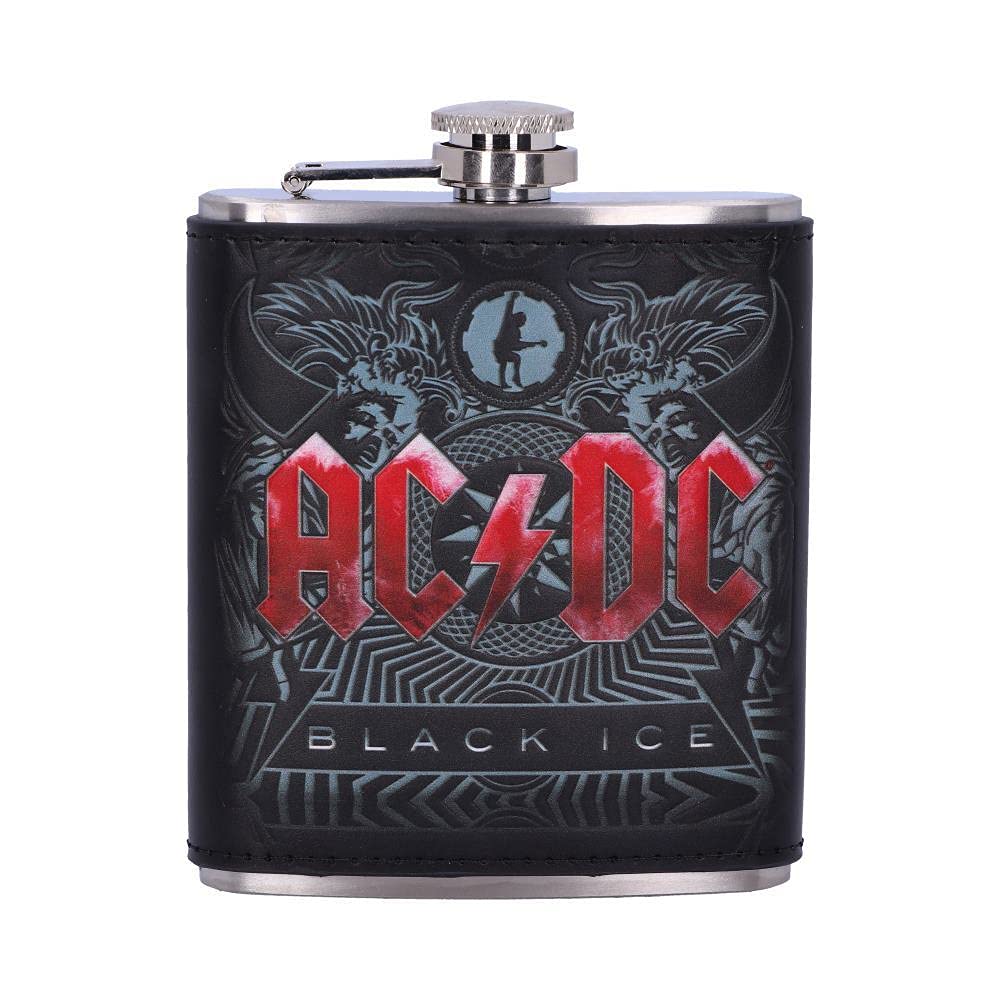 Flasque AC/DC Black Ice Nemesis Now en acier inoxydable 200 ml pour les fans de rock