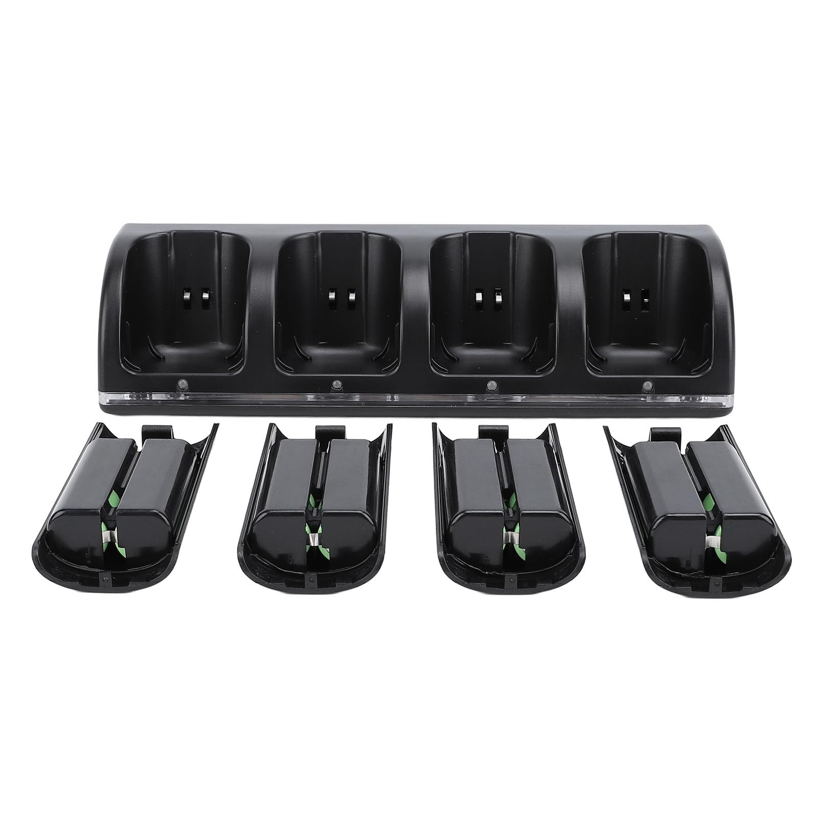 Wakects Estación de Carga Remota, Base de Carga para Controlador ABS con 4 Baterías Recargables de 2800 MAh, de 5 V, Configuración de 4 Controladores para Salas de Juegos Familiares y Reproductores