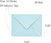 Vista 2 de Sobres A7 – Sobres de correo de lujo con solapa en V para tarjetas de 5 x 7 pulgadas – para bodas, invitaciones, baby shower, fotos, graduación