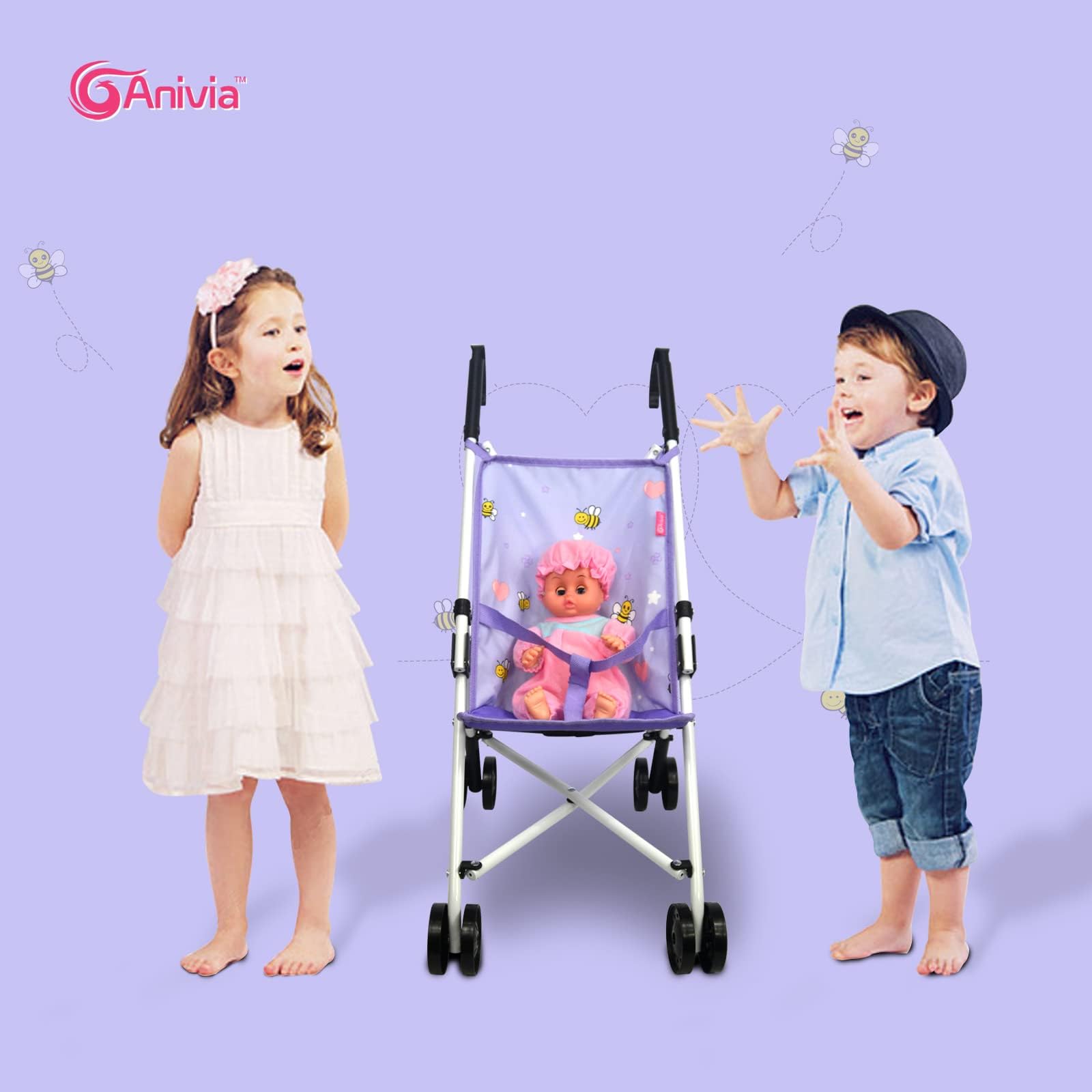 GAGAKU Cochecito De Muñecas – Perfecto Para Muñecas De 30 Cm – Regalo Para Niños
