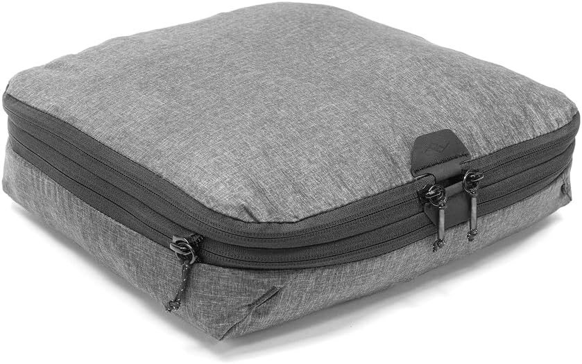 Peak Design Packing Cube, Charcoal, Weatherproof Luggage Cube with Dual Compartment Organization, Expansion and Compression, Zipper Opening, Travel Organizer for Men and Women, Size M Peak Design Packing Cube, Charcoal, Weatherproof Luggage Cube with Dual Compartment Organization, Expansion and Compression, Zipper Opening, Travel Organizer for Men and Women, Size M