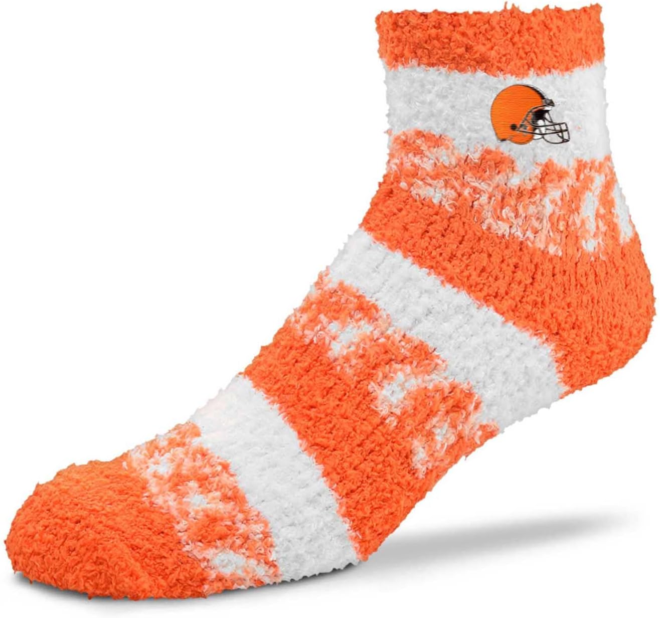 For Bare Feet NFL Cozy Soft Slipper Socks - Home Socks for Ultimate Comfort - Gameday Apparel - Luxuriously Plush and Cozy - Unisex (Cleveland Browns - Orange, One Size)