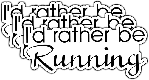 Miniatura 1 de (3 piezas) I'd Rather Be Running - Calcomanías inspiradoras con cita inspiradora, impermeables, para vaso, calcomanías de vinilo motivacional para