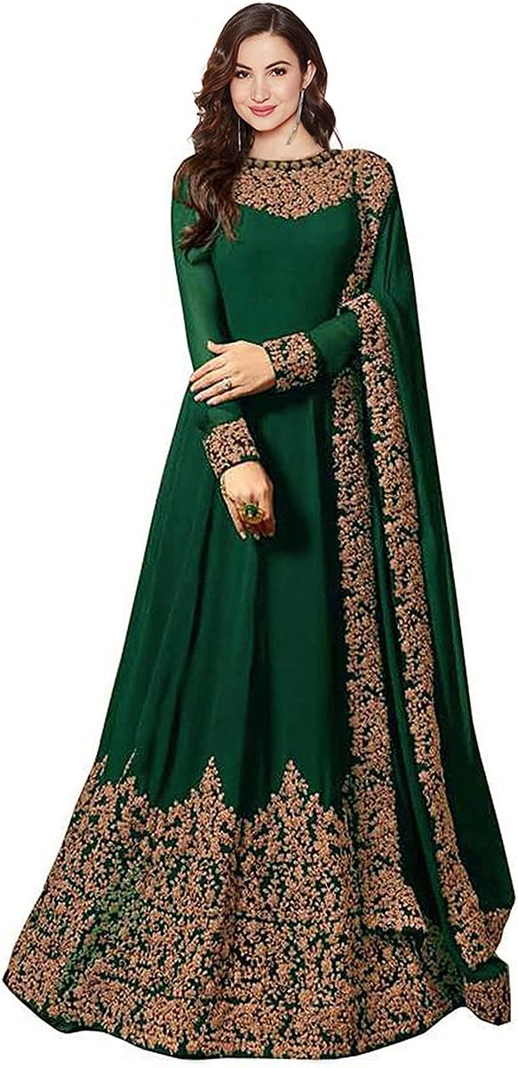 Anarkali Women's Long Dress with Dupta (One Size)