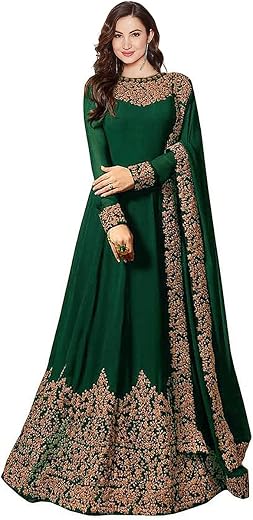 PristiveFashionHub Women's Codding Long Anarkali Dress Material Gown With Duppta(Free Size)