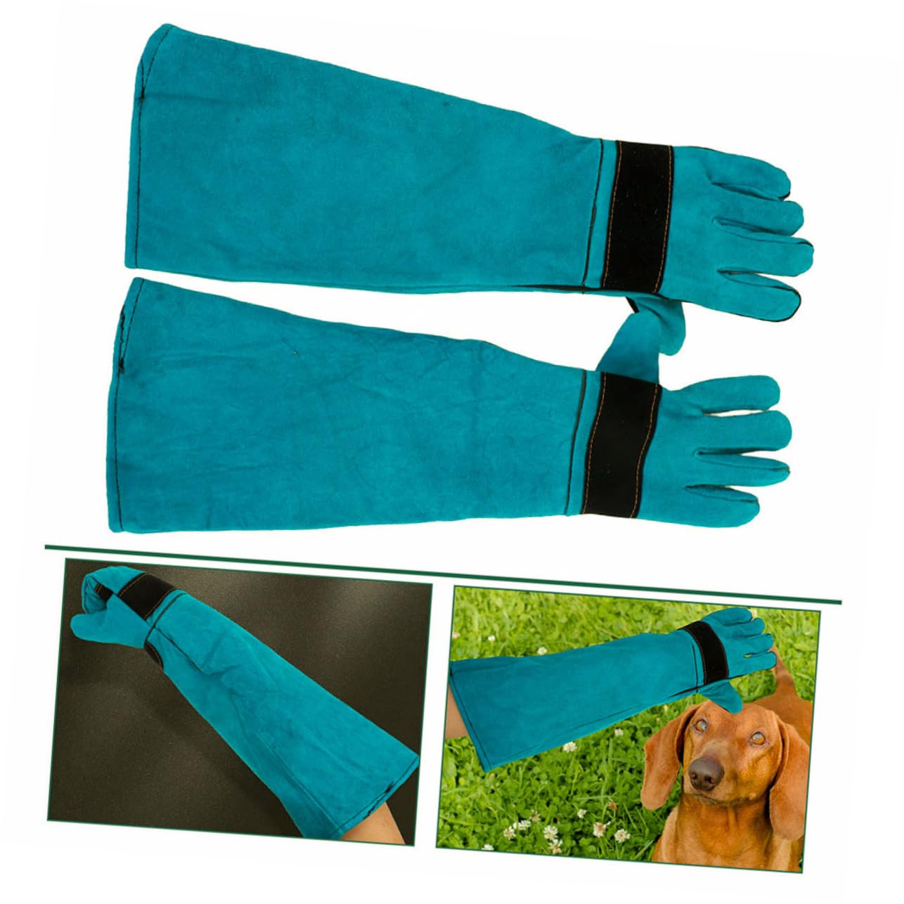 UPKOCH Guantes Antimordeduras para Perros y Gatos de Manga Larga, Azul