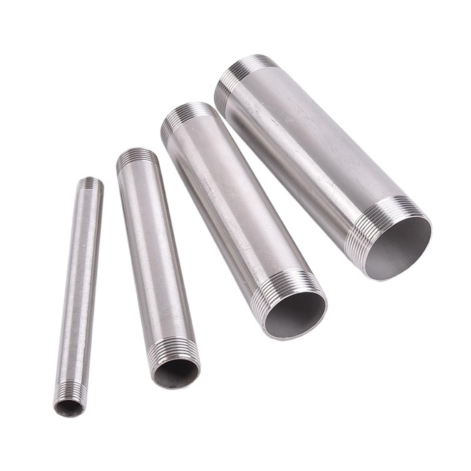 Conector de tubería de niple SS304 con rosca macho BSPT de 1/4", 3/8", 1/2", 3/4", 1" y 2" (longitud: 60, 80, 100, 150 y 300 mm)(300mm 2")