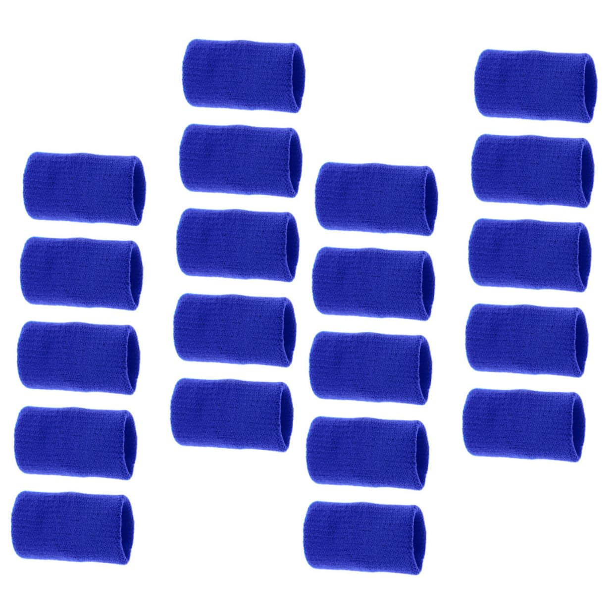 TOVINANNA 30pcs Sports Elastic Finger Sleeves Blue Volleyball Finger Protectors Batting Thumb Guard Protective Tool