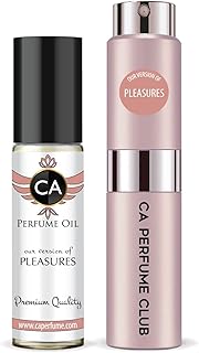 CA Perfume Duo Impression of Pleasures For Women Perfume Layering Set Long Lasting Travel Size EDP + Body Oil Roll-On Bottle 0.27 Fl Oz+0.33 Fl Oz