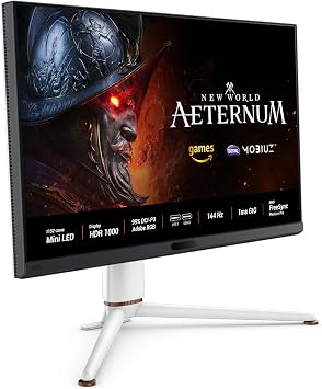BenQ MOBIUZ EX321UX 32 1152-zone Mini LED 4K eARC 144Hz 1ms DP2.1 Gaming Monitor, USB-C, HDMI 2.1, 99% P3 & Adobe RGB, DisplayHDR 1000, Freesync Premium Pro, KVM, Pixsoul Engine, Remote Controller