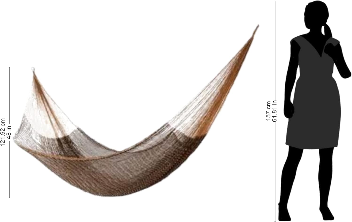 NOVICA Metallic Brown Hand Woven Nylon Mayan 1 Person Rope Hammock, 'Caribbean Mambo' (Single)