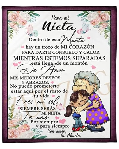 Zuczug Cómoda Manta Para Mi Nieta Desde Abuela, Letras En Español Manta Cumpleaños De Navidad Regalo Manta De Franela De Cama Manta De Correo Suave Zuczug Cómoda Manta Para Mi Nieta Desde Abuela, Letras En Español Manta Cumpleaños De Navidad Regalo Manta De Franela De Cama Manta De Correo Suave
