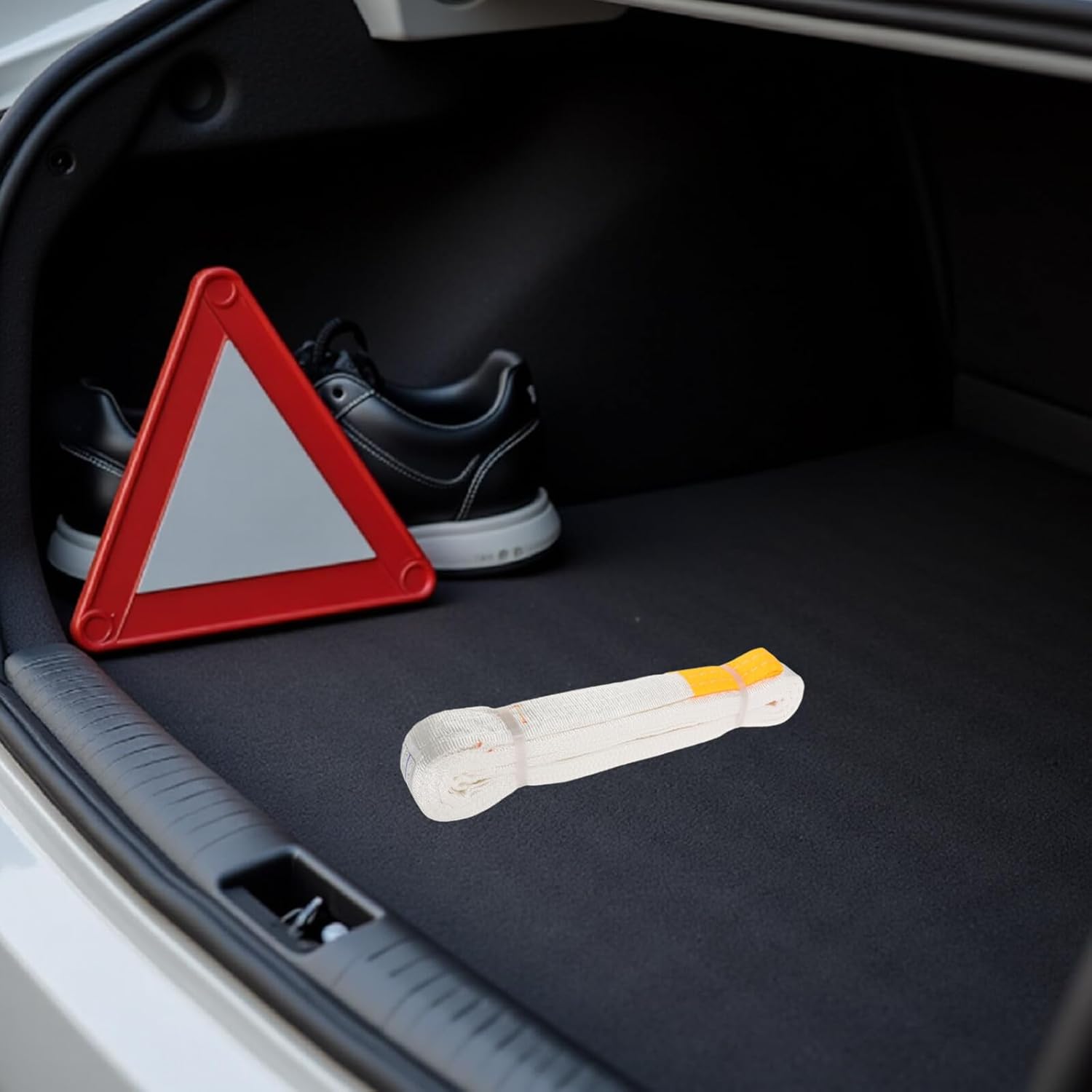 ABOOFAN Heavy Duty Tow Strap with Metal Hooks 3 Ton 4m Automotive Towing Rope for Car SUV Truck Trailer Emergency Vehicle Pulling