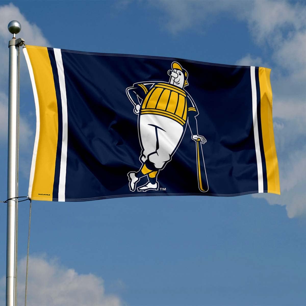Milwaukee Brewers Barrelman 3x5 Foot Grommet Banner Flag