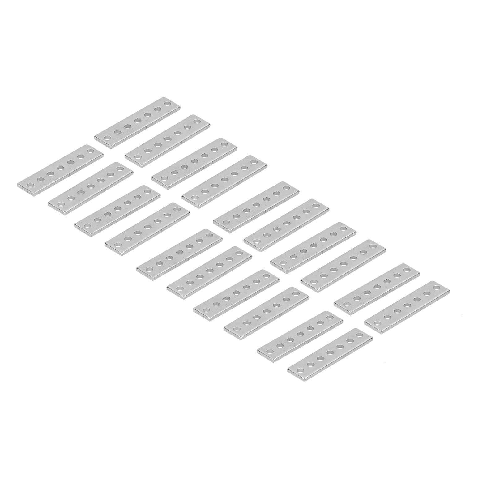 20Pcs Flat Bracket Galvanized Steel High Strength Flat Bracket Metal Mending Plates for Threaded Components Linear Rail Installation