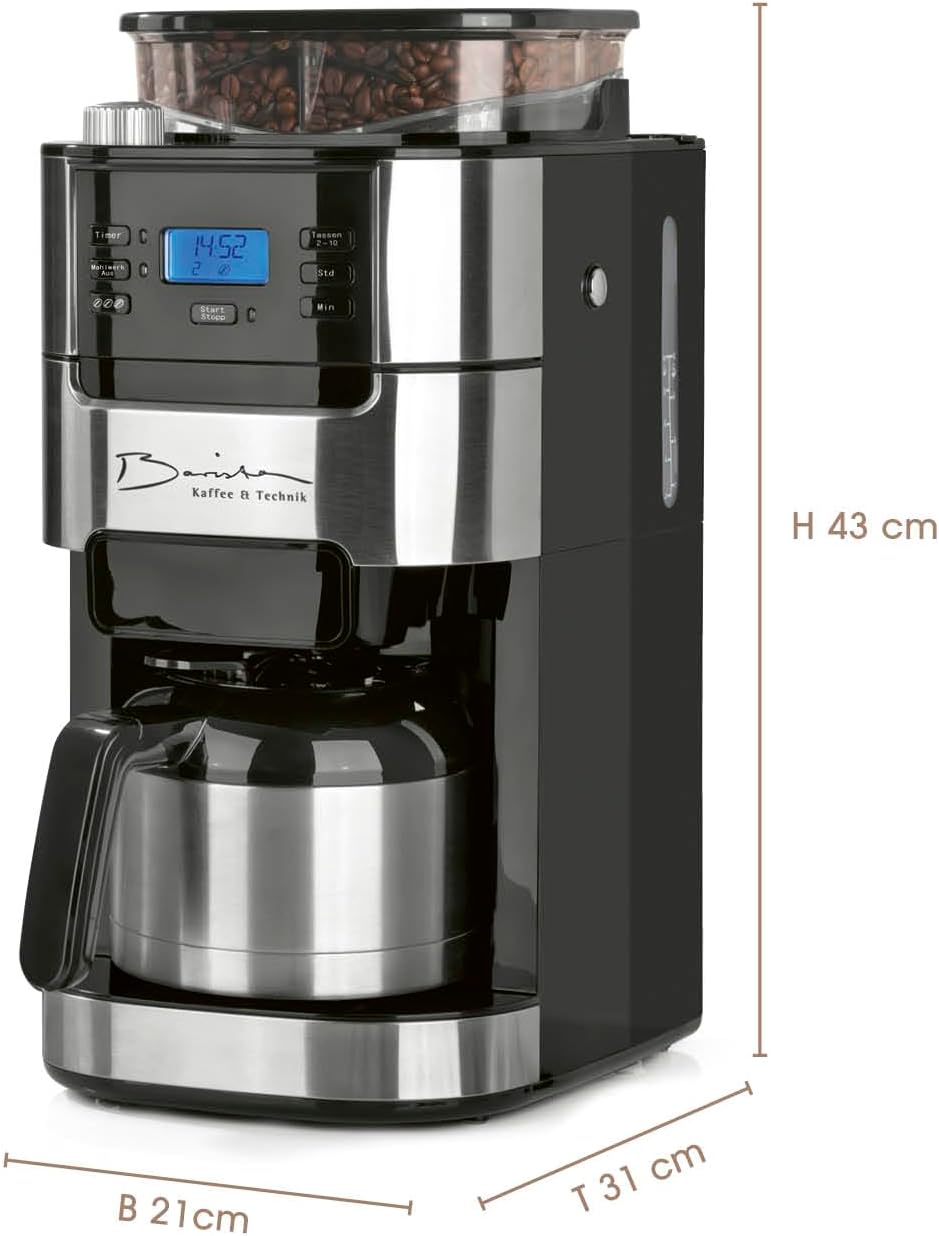 Barista Coffee Maker with dimensions labeled