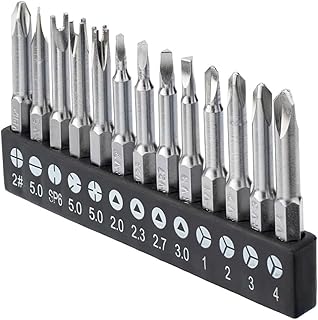 Fixinus 13 Piece Special Shaped Screwdriver Bit Set, 1/4 inch Hex Magnetic CR-V Steel Drill Bits, Phillips Slotted U-Shaped Y-Type Triangular Inner Cross Three-Point Bits, 50mm Length