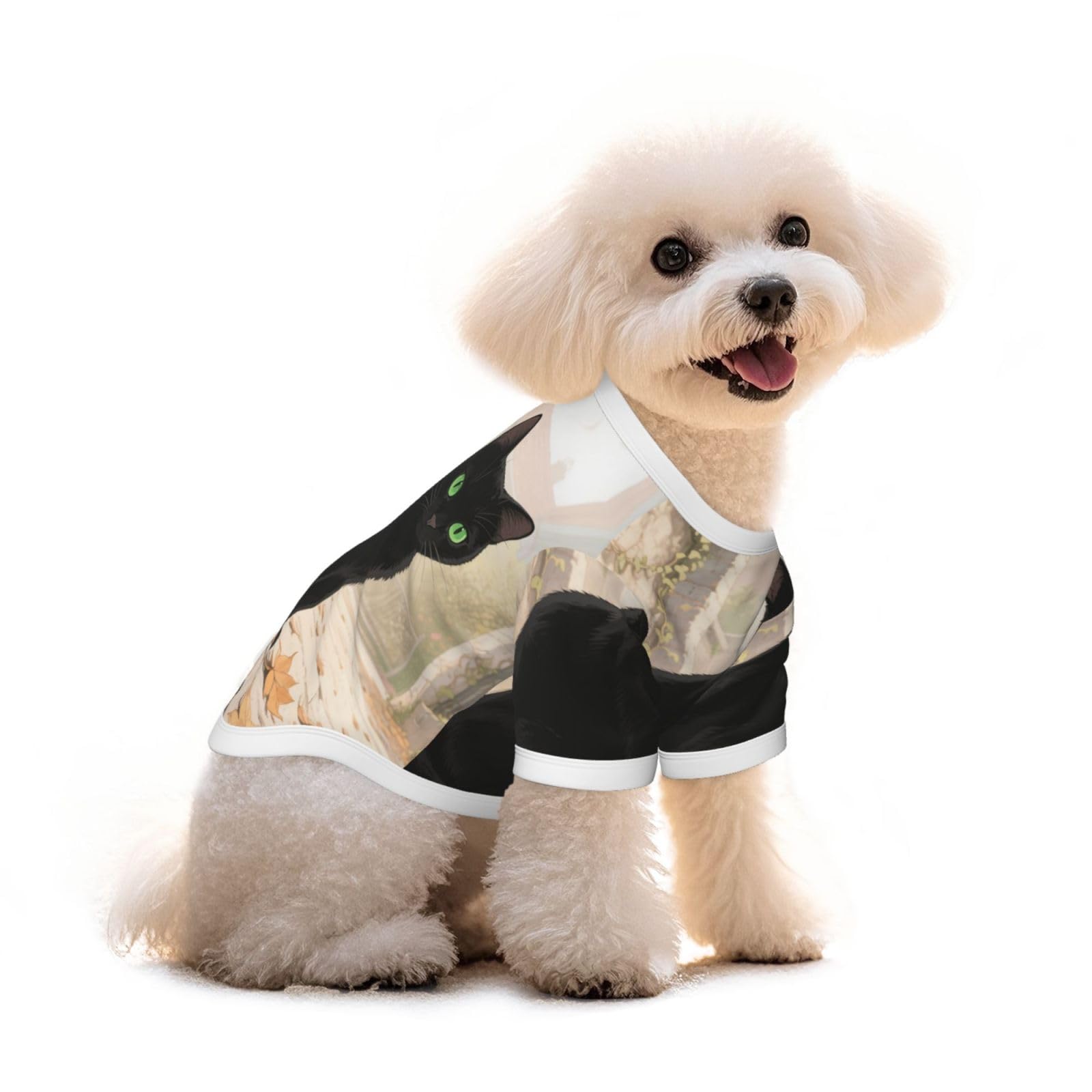 T-shirt pour chien en pur coton Obsidianyx - Vêtement élastique chiens de petite taille