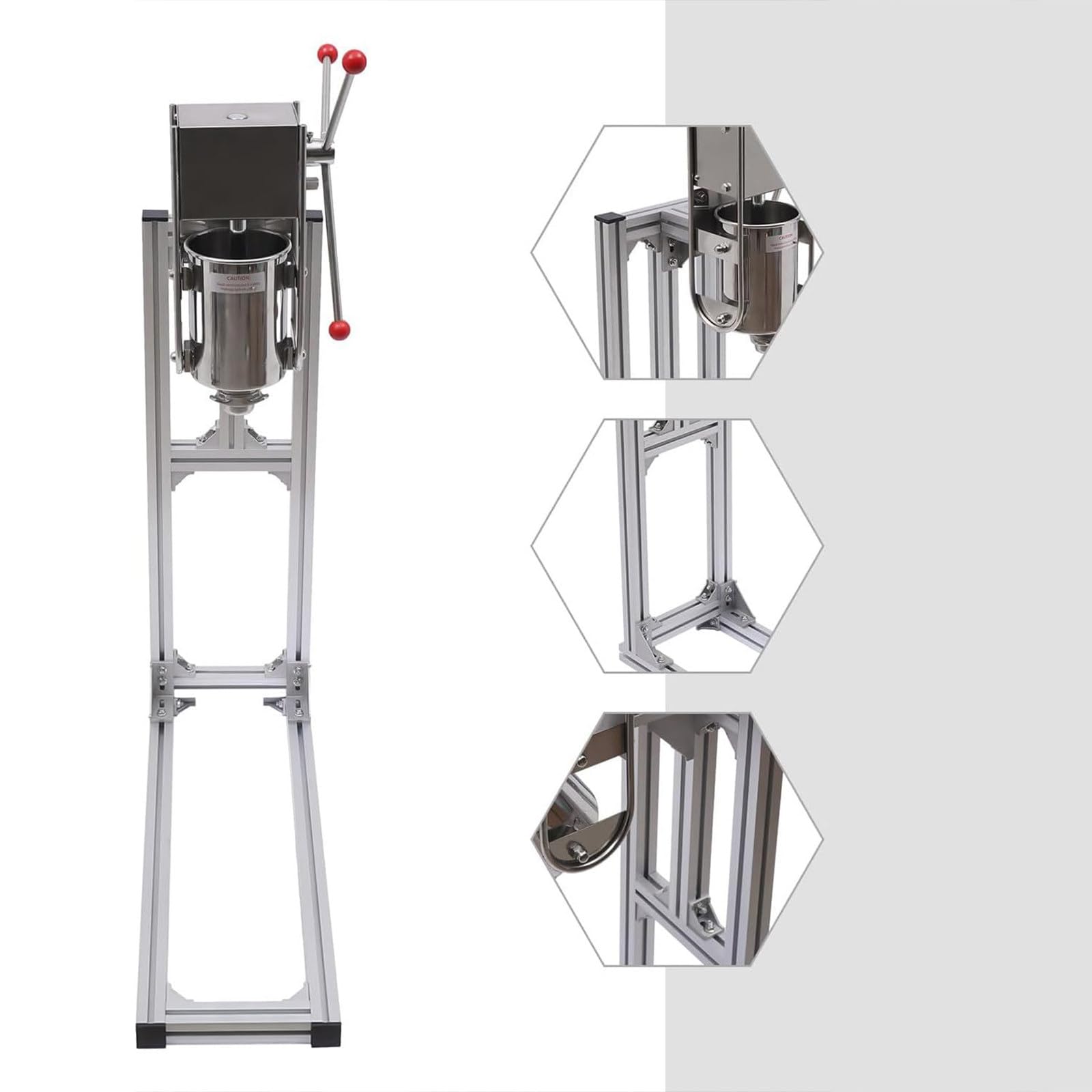 Churro Maker - Macchina manuale a manovella in acciaio inox, con 4 ugelli, per uso domestico