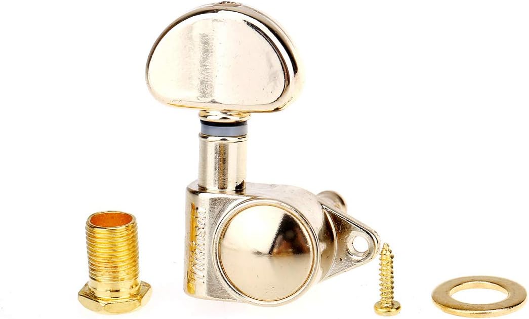 Wilkinson 3L3R Roto Style Sealed Guitar Tuners Machine Heads Tuning Pegs Keys Set Compatible with USA Les Paul or Epiphone Les Paul, Gold