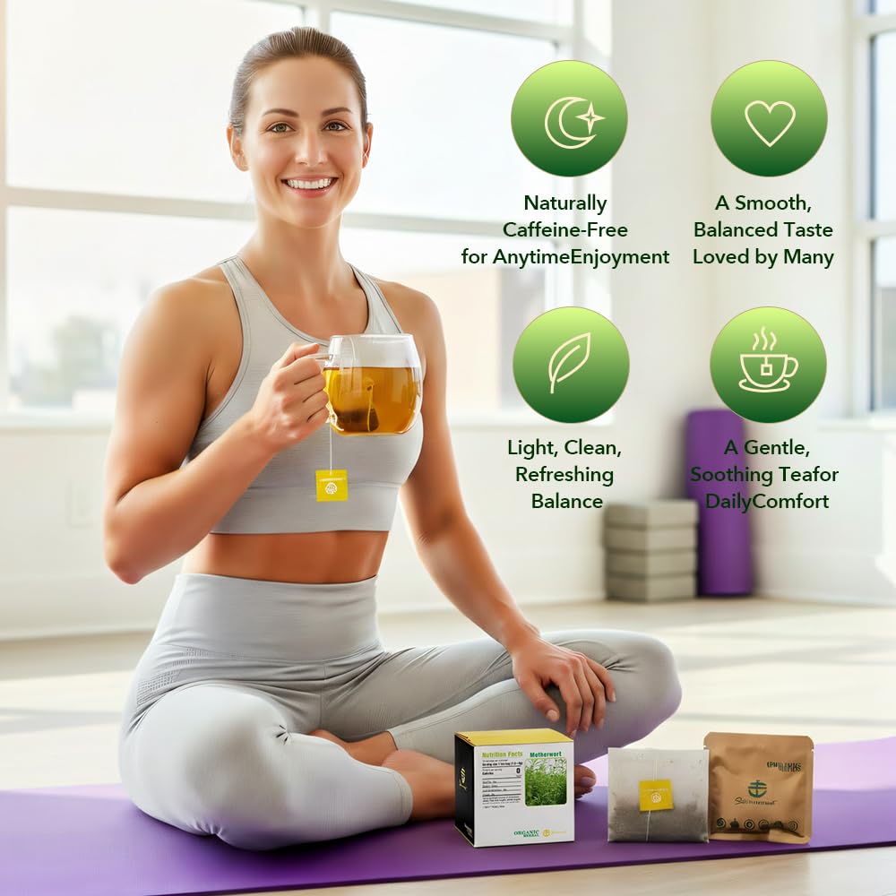 Soilmount - Motherwort Tea - |Leonurus Japonicus|Leonurus cardiaca|Yimucao|益母草|익모초| - Pure Herbal Tea - Natural, Organic, Non-GMO, Clean Ingredients, Caffeine Free (18 Tea Bags, Box 1) - Image 6