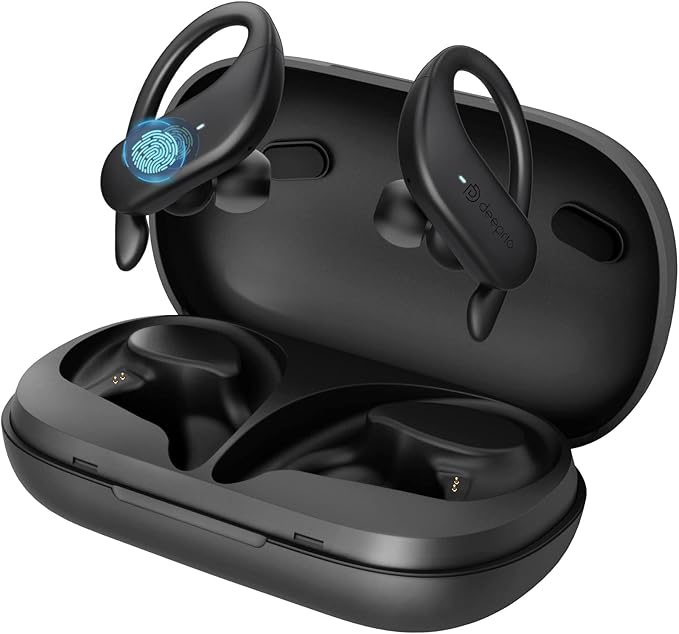 title=Cuffie Bluetooth Sport Deeprio Auricolari Wireless Bluetooth 5.0 Gancio Orecchio