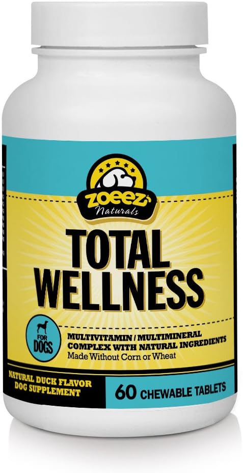 Zoeez Naturals Total Wellness for Dogs: Daily Multivitamin Chews with Minerals and Antioxidants
