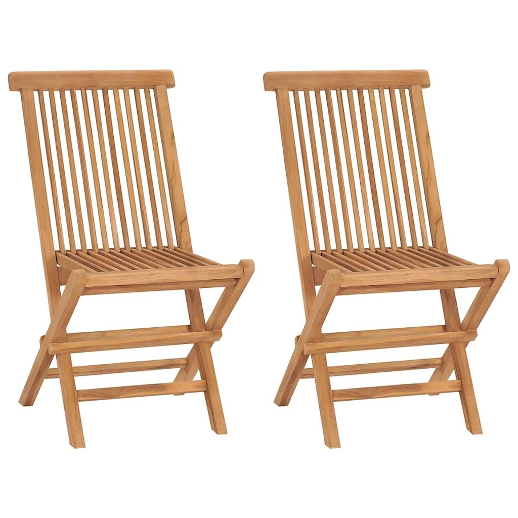 Set da pranzo da giardino in legno massello teak, sedie e tavolo pieghevoli in legno di teak per terrazza, robusto set di mobili da giardino in legno con portata massima di 110 kg per seduta