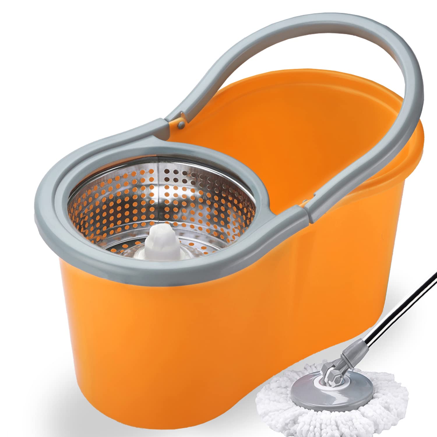 VMop Premium Classic Orange Magic Dry Bucket Mop 360 Degree Self