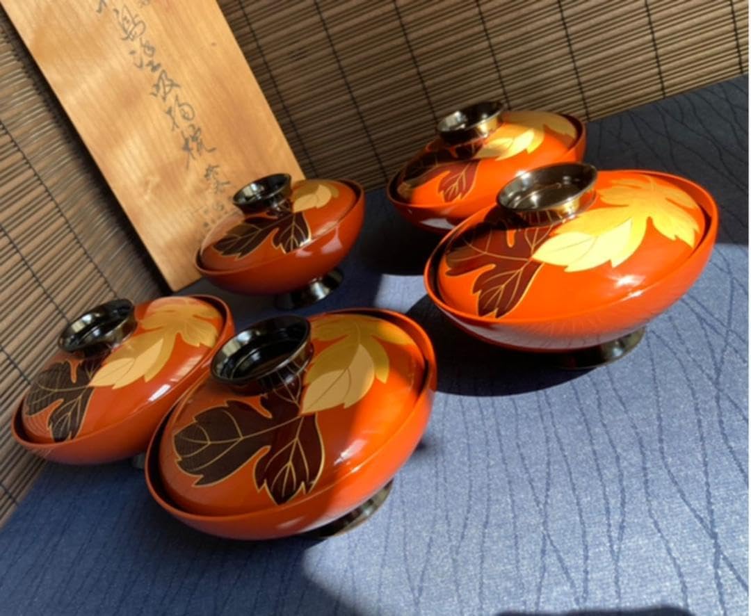 輪島塗　武田漆器店　吸物椀　漆塗りお椀　5客 輪島塗 武田漆器店 吸物椀 漆塗りお椀 5客 輪島塗 武田漆器店 吸物