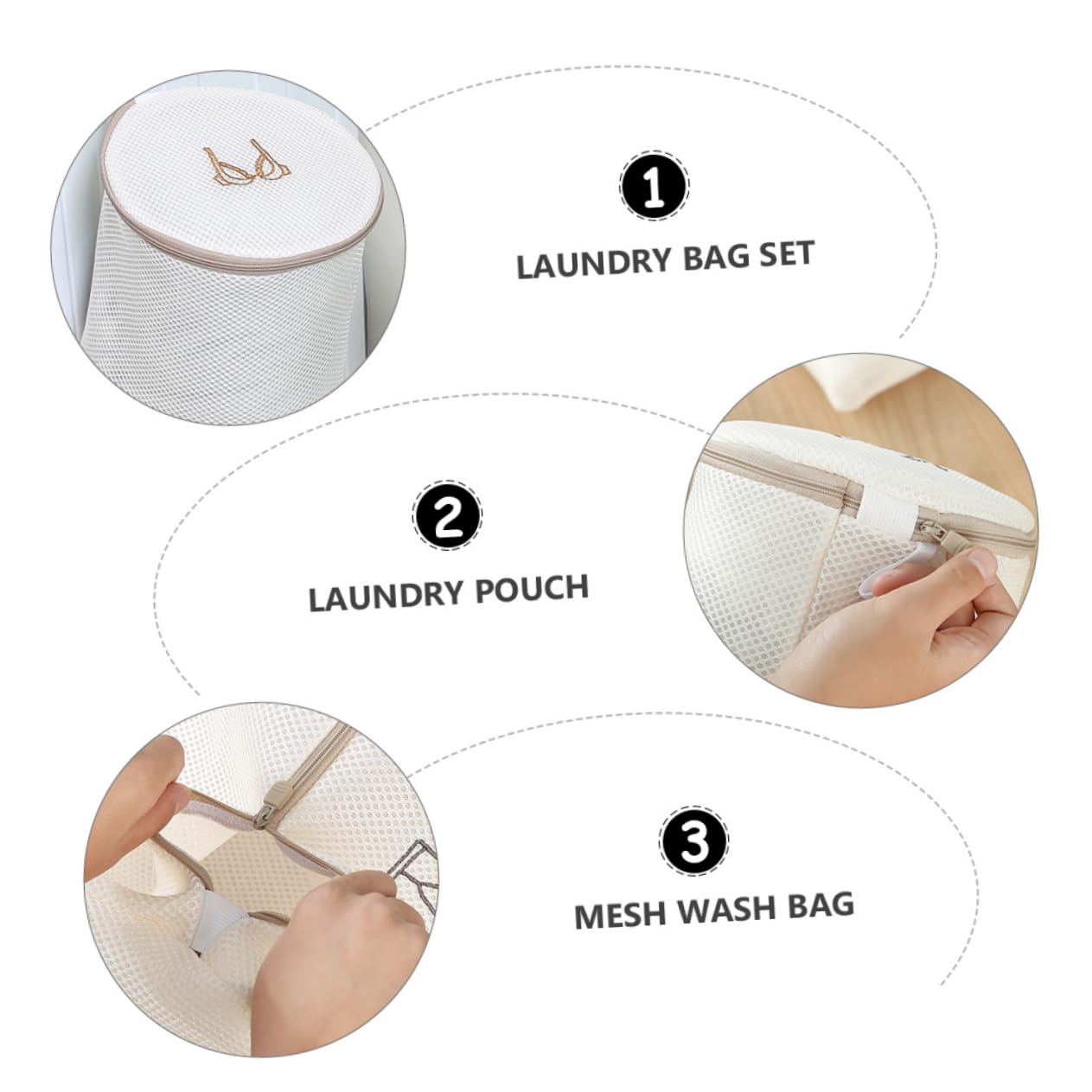 ULTECHNOVO Sacchetto per Bucato in Rete Resistente per Lavaggio di Indumenti Protezione da Danni in Lavatrice Separazione di Vestiti Sporchi e Puliti