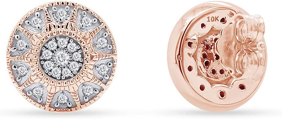 1/4 Carat CT.t.w Round Cut Lab Grown Diamond Halo Circle Stud Earrings In 10k Solid Gold Jewelry For Women (0.25 Cttw)