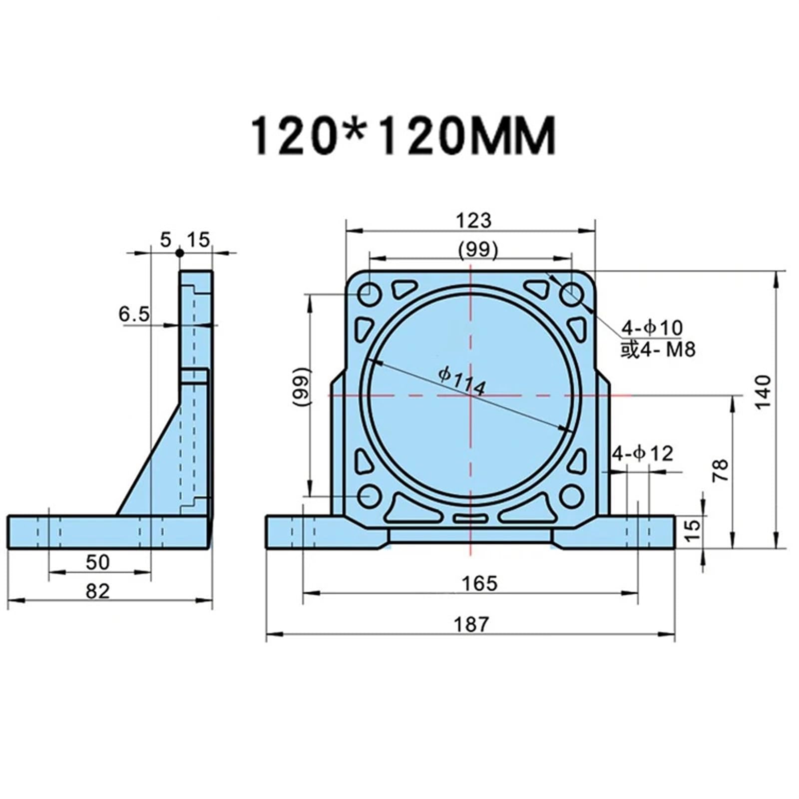 Speed Regulate 120x120mm Geared Motor Bracket 400W AC Speed Adjustable Motor Holder Variable Speed Reversible Gear Motor Horizontal Mount Reducer