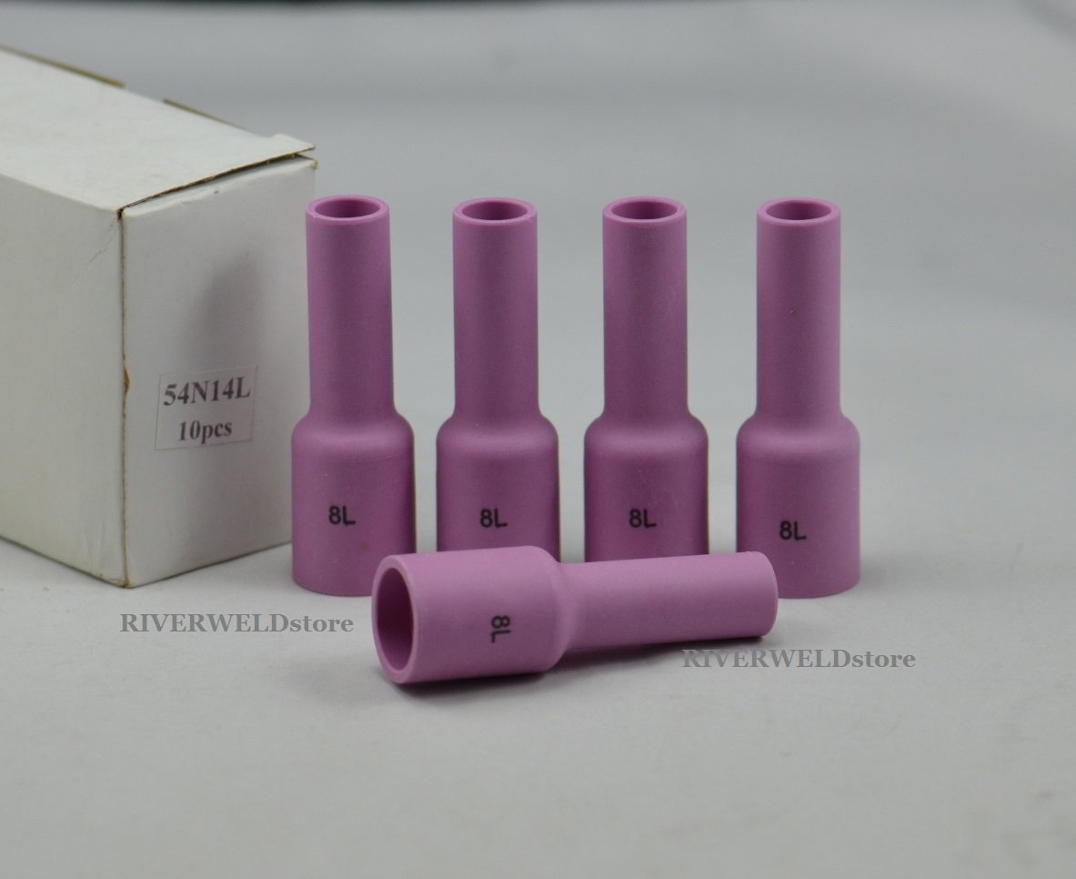 RIVERWELD TIG Gas Lens Alumina Nozzle Ceramic Cups Long Size