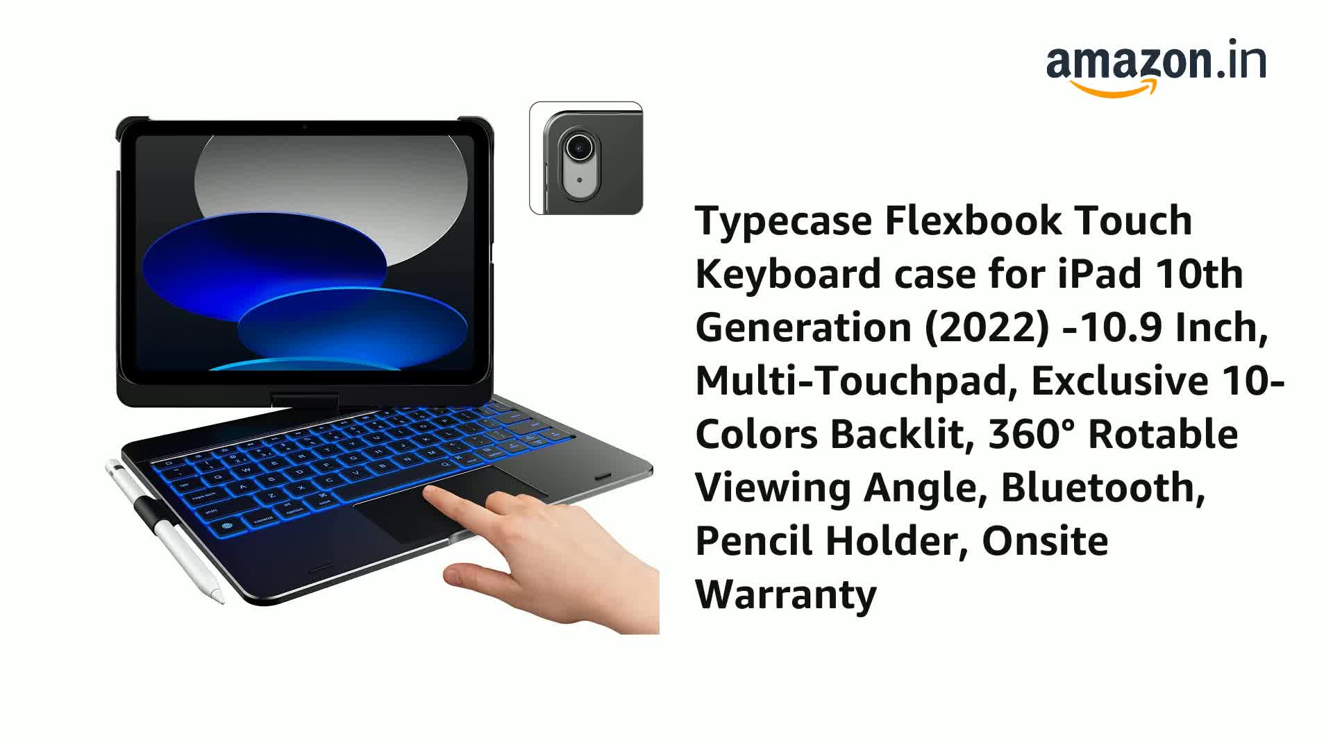 typecase Touch Keyboard for New iPad A16 2025 (11 Inch) & iPad