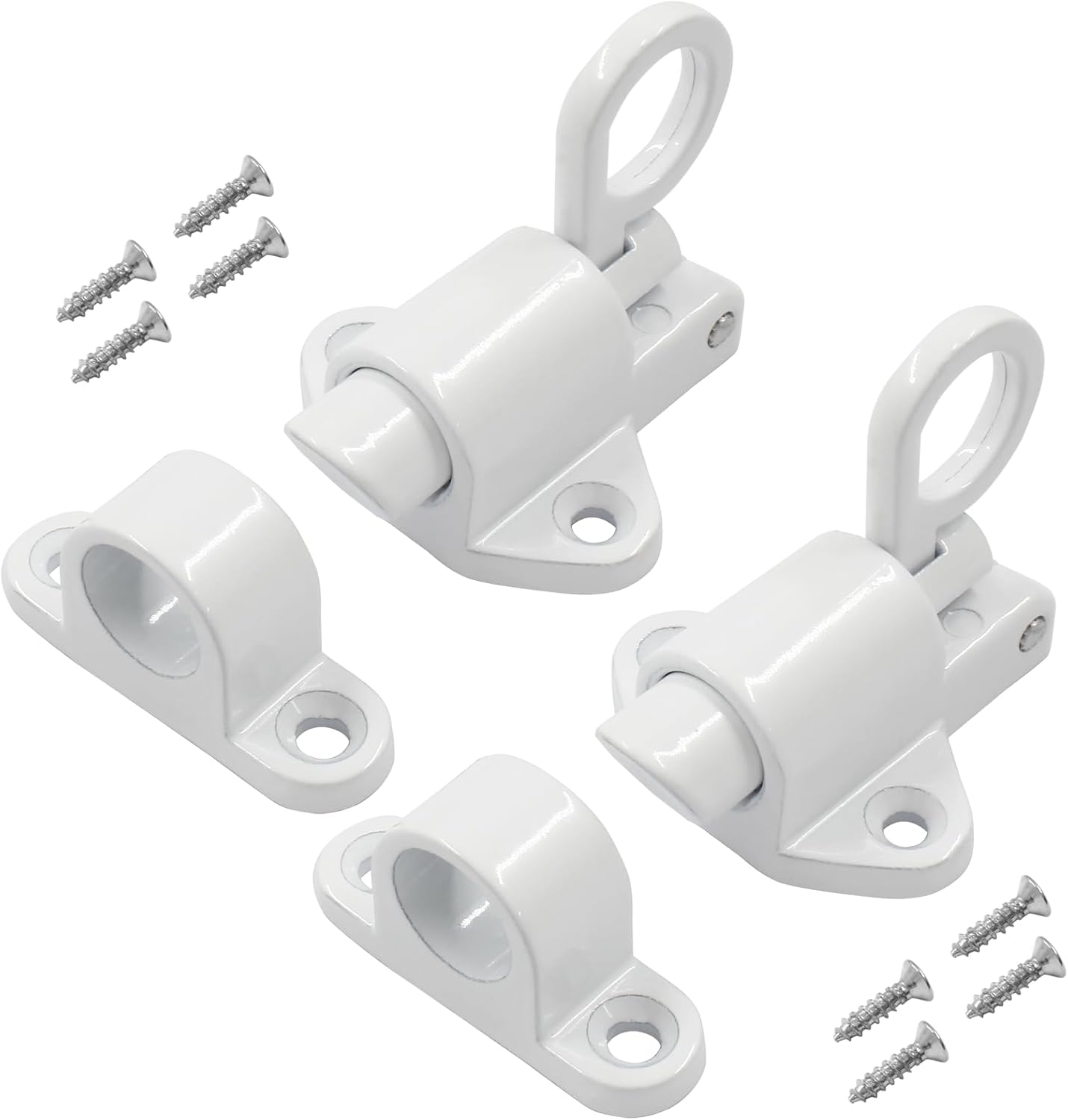 Zorveiio 2 Packs Self-Closing Latches,White Spring Door Lock,Resilient ...