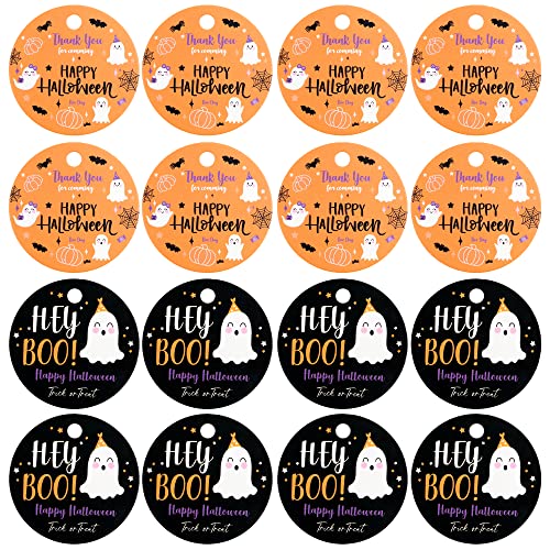 Etiquetas de papel de Halloween Blumomon: 50 tarjetas con cuerda de yute 6
